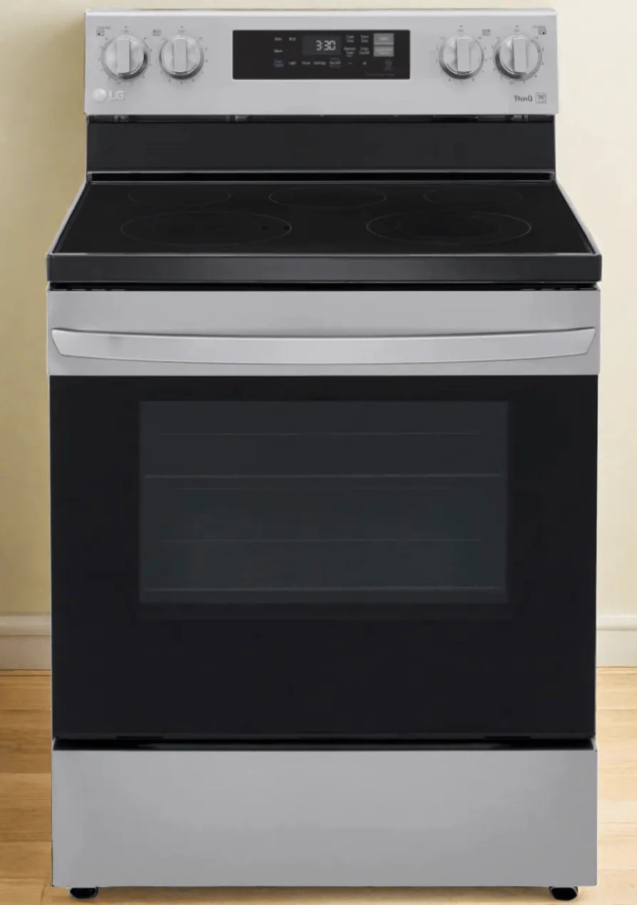 LG LREL6321S Range, 30" Exterior Width, Electric Range, Glass Burners (Electric), 5 Burners, 6.3 cu. ft. Capacity, Storage Drawer, 1 Ovens, Wifi Enabled, 3200W, Rear Controls, Stainless Steel colour