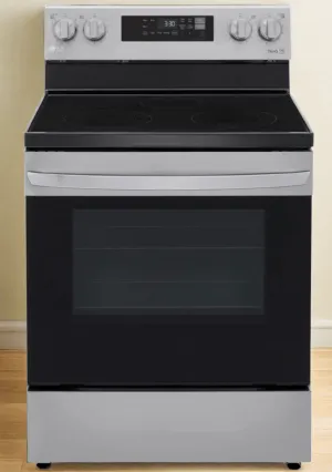 LG LREL6321S Range, 30" Exterior Width, Electric Range, Glass Burners (Electric), 5 Burners, 6.3 cu. ft. Capacity, Storage Drawer, 1 Ovens, Wifi Enabled, 3200W, Rear Controls, Stainless Steel colour