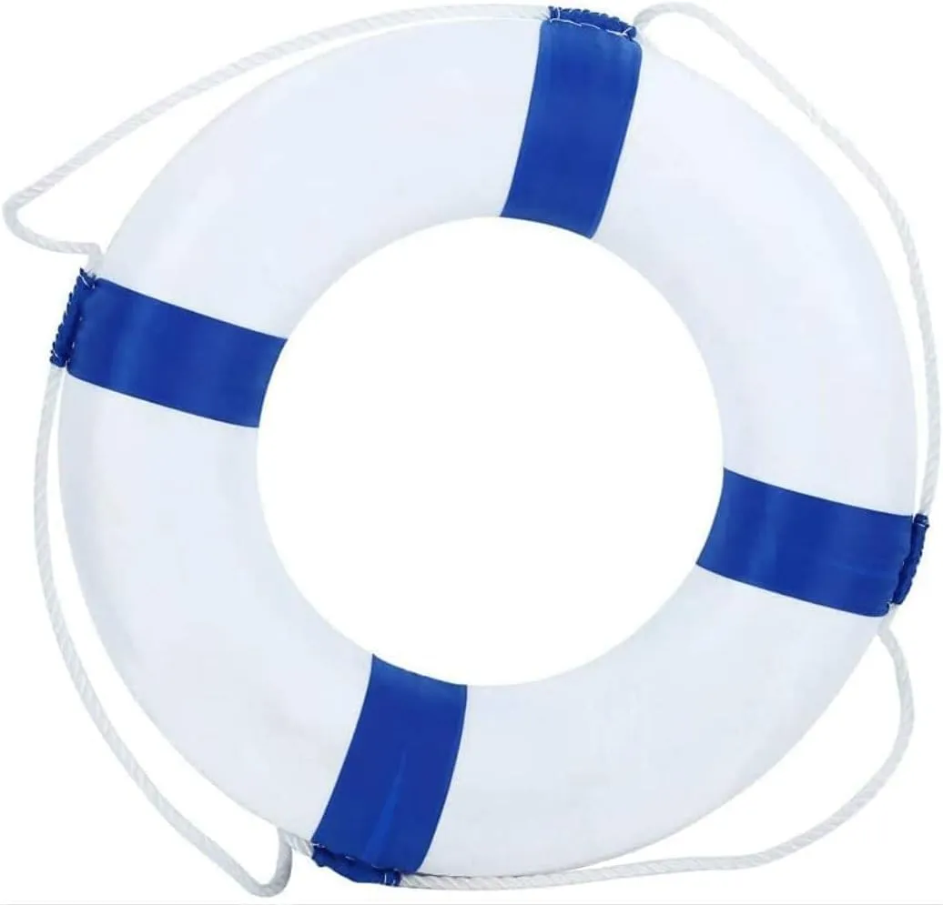 Life Ring, Pool Safety Throw Ring Life Preserver Ring Buoy Swim Foam Ring with Perimeter Rope