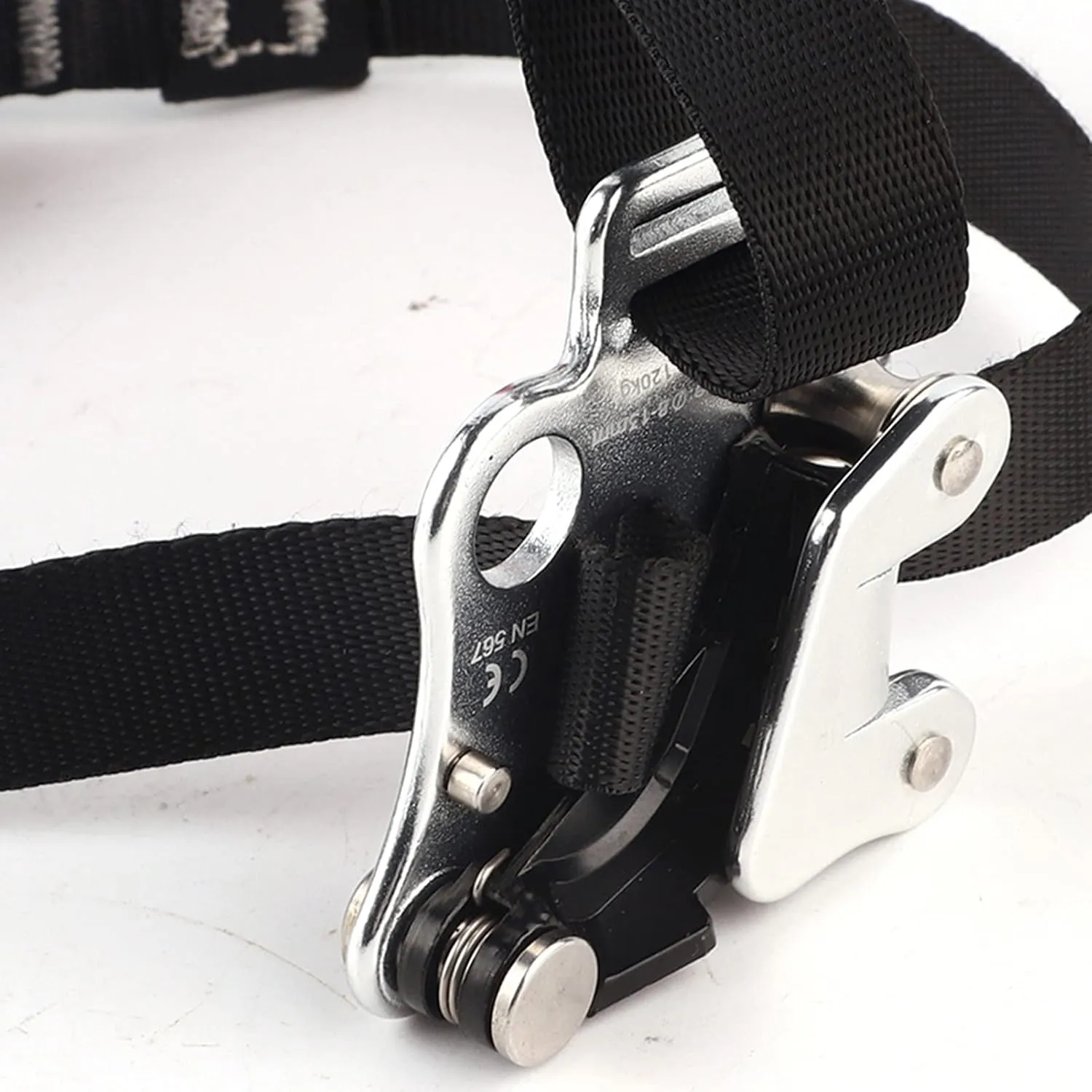 Lightweight Aviation Aluminum Foot Ascender for Mountaineering, Rock Climbing, Rescue with 120KG Load Capacity, Suitable Rope 8-13mm (Left foot/silver)
