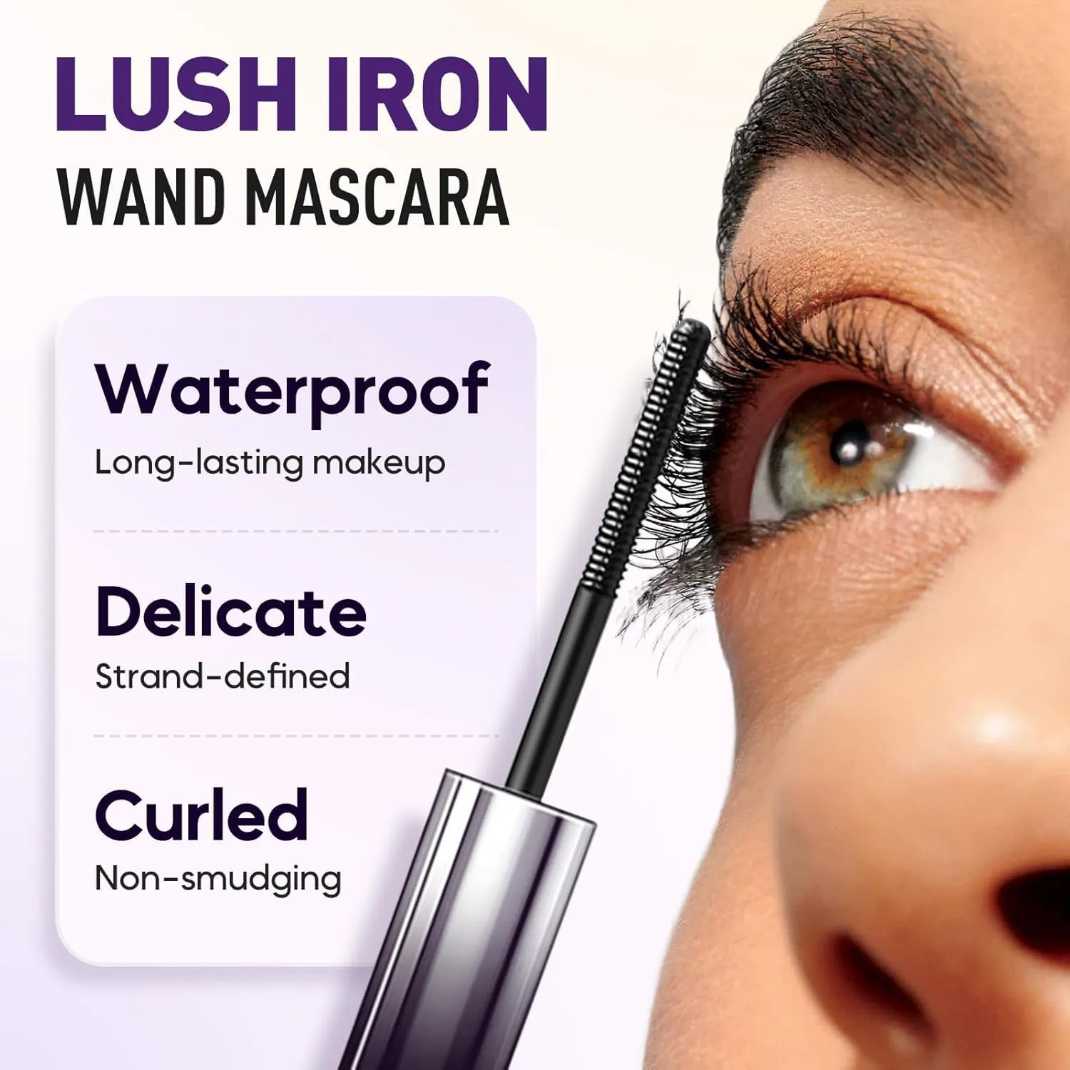Lijieyou Curling Iron Mascara, Doll Curling Iron Mascara Waterproof, Iron Wand Mascara, Metal Mascara for Long Lasting Waterproof and Sweatproof (2PCS Black)