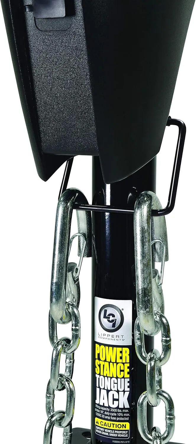 Lippert Components - 813748 Power Stance Tongue Jack with Optional 2-Way to 7-Way powering System for RVs