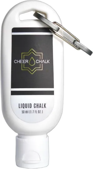 Liquid Chalk - Chalk for Elite Cheerleading - Chalk for Stunting - Chalk for Gymnastics - 50ml Bottle with Carabiner - 50 Practices Per Bottle - Maximum Grip for Safer Stunting