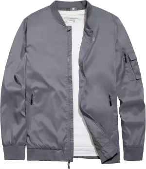 Little Donkey Andy Men's Lightweight Bomber Jacket Causal Fashion Flight Windbreaker Fall Spring Outdoor Coat