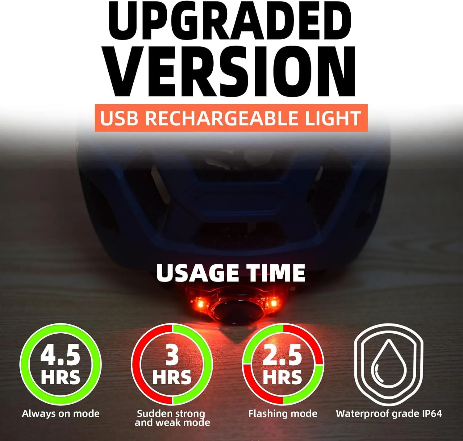 Lixada Bike Helmet Adult with USB Rechargeable LED Mountain Bike Helmet Adjustable Cycling Helmet for Men Women MTB Helmet 54-62 cm