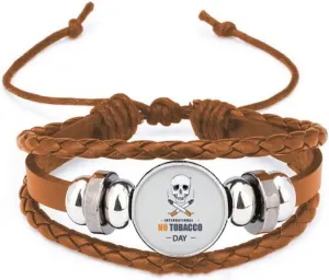 Logo l No Tobacco Day Bracelet Wristband Leather Jewelry Ornament