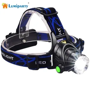 LumiParty 5000LM T6 LED Headlamp Head Torch 2 X 18650 Battery  Charger LED Headlight Zoomable 3Modes LED Head Torch light