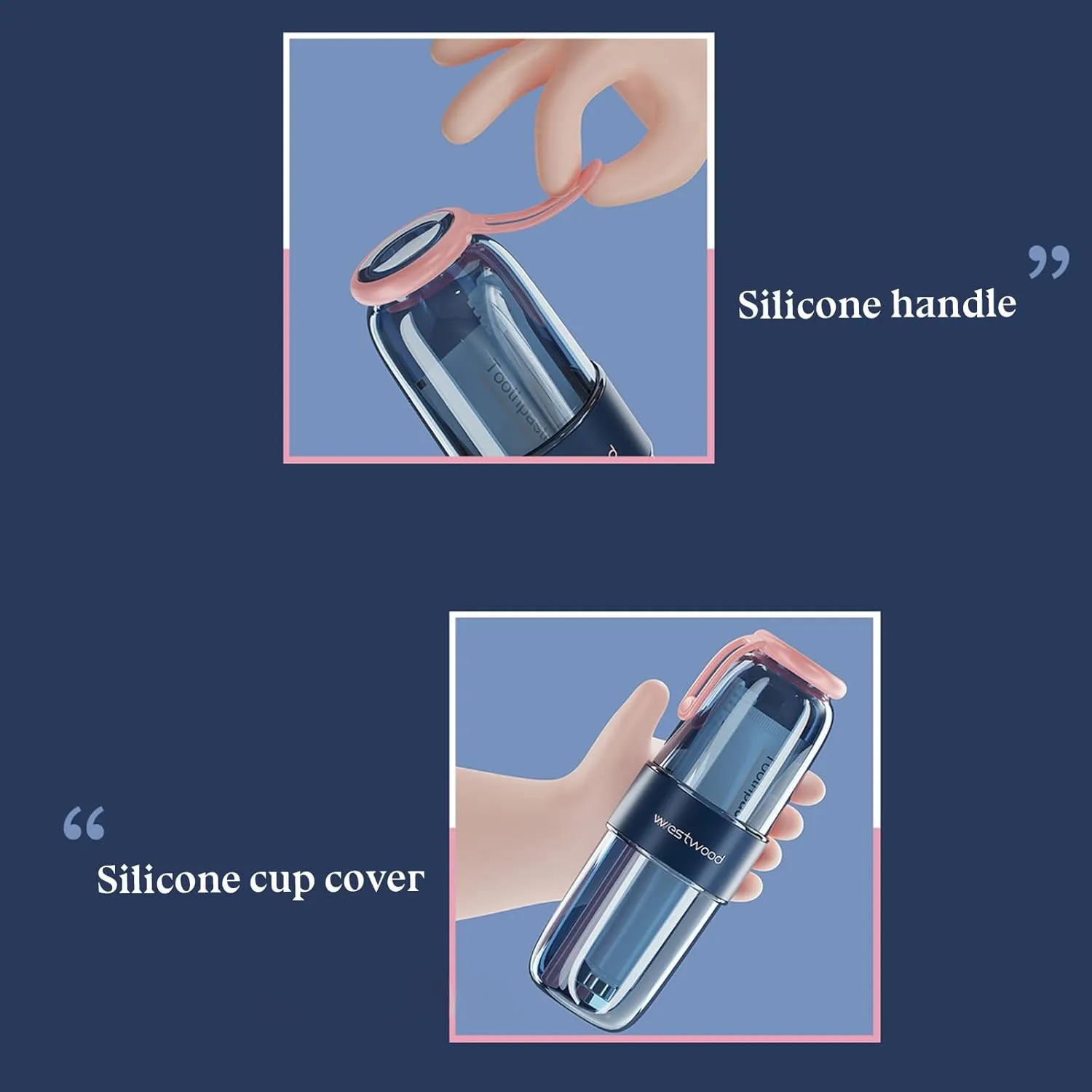 Luxury Transparent Green Plastic Travel Toothbrush Holder Case with Cover, Portable Travel Toothbrush Cup, Storage Container for School Camping Business Trip Bathroom