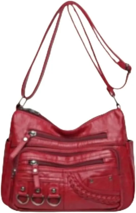 Luxury Womens PU Handbag Classic Ladies Shoulder Cross Body Bag Black Brown Red