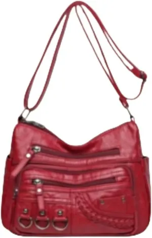 Luxury Womens PU Handbag Classic Ladies Shoulder Cross Body Bag Black Brown Red