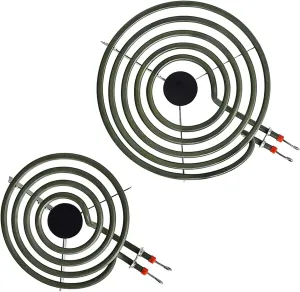 LXun Upgraded MP22YA 2 Pack Electric Range Burner Element Unit Set, 1 x MP21YA 8" and 1 x MP15YA 6" Stove Burners Replacement for Kenmore, Hardwick, Maytag, Norge Whirlpool Electric Range Stove