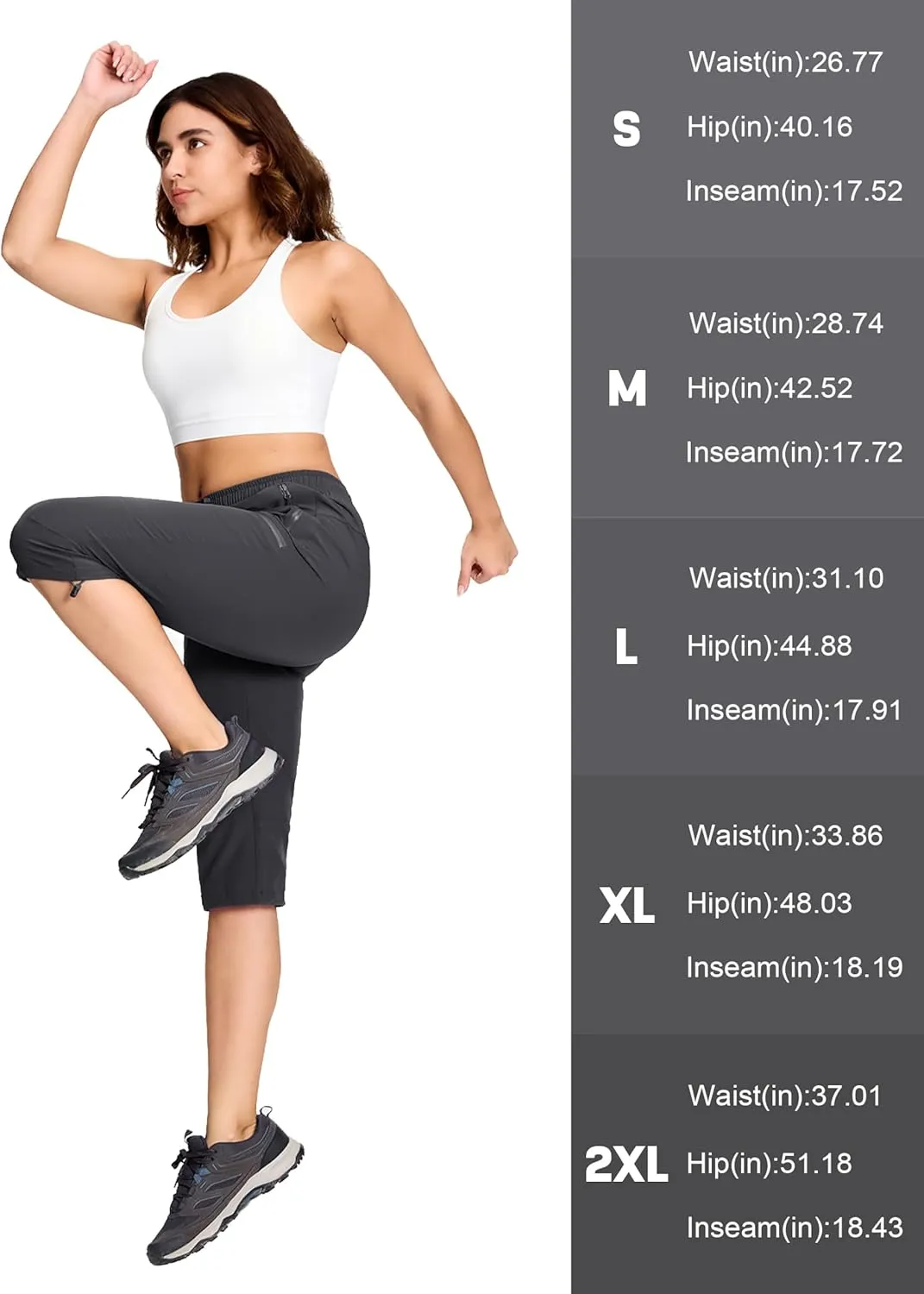 MAGCOMSEN Women's Capri Pants UPF 50  Lightweight Hiking Cargo Capri Joggers Quick Dry Golf Summer Pants with 5 Pockets
