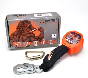 Malta Dynamics Pygmy Hog 11-Foot Web Self-Retracting Lifeline with Steel Snap Hook, OSHA/ANSI Compliant