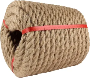 Manila Rope 3/4in x 50ft,Natural Hemp Thick Ropes,Large Decorative Nautical Rope,Twisted Manila Ropes Great for Gardening,Railings,Hammock