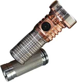 MANKER MC13 II Rechargeable Compact LED Flashlight, 4500 Lumen 665m Beam Distance, Practical Torch for Camping(Titanium ，Red Copper  Extender Tube)