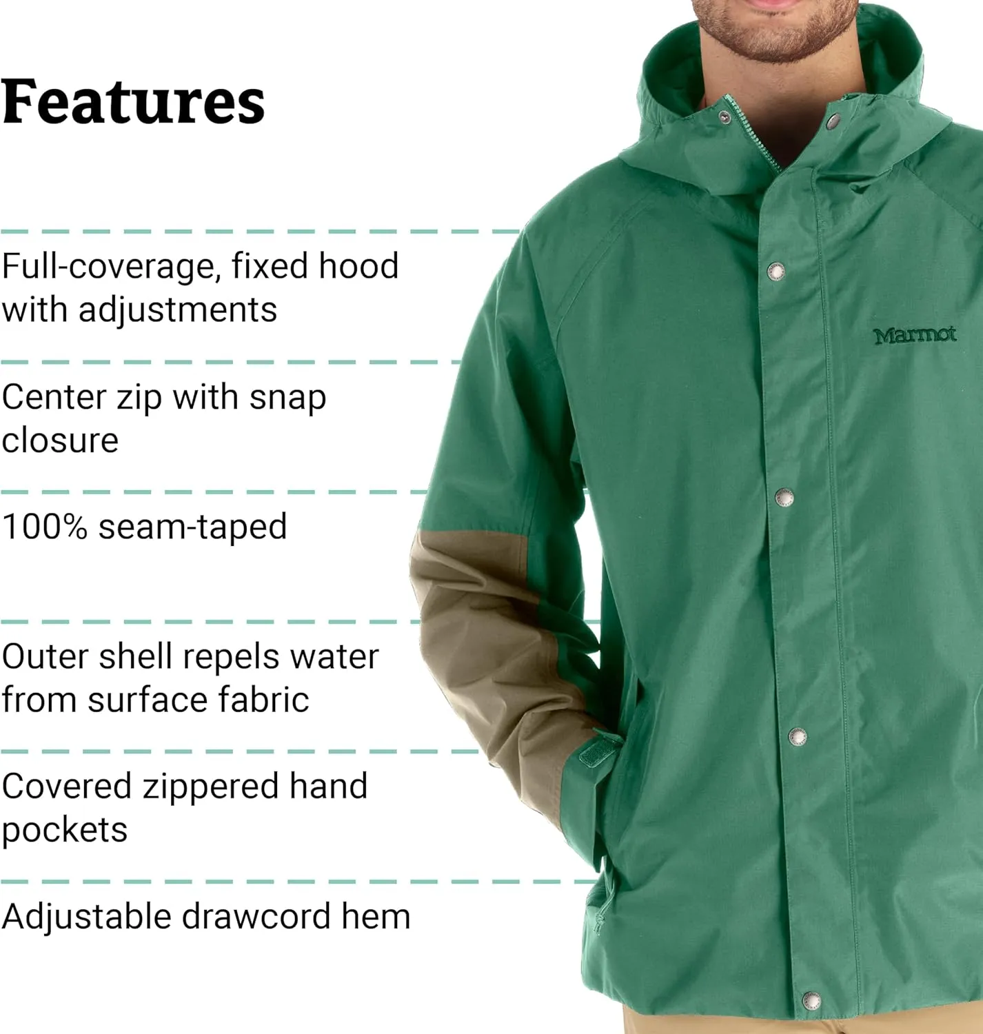 MARMOT Men's Cascade Waterproof Rain Jacket