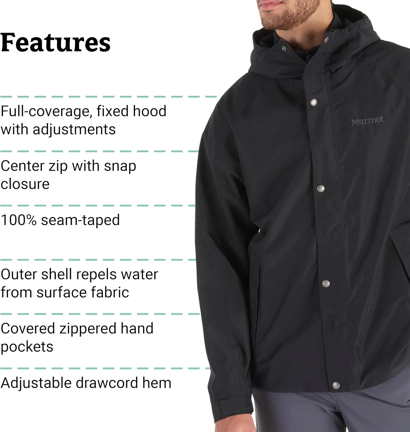 MARMOT Men's Cascade Waterproof Rain Jacket