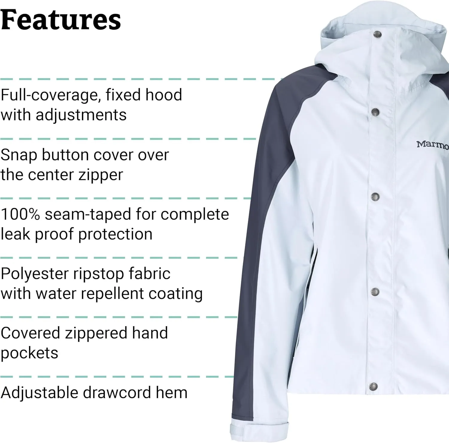 MARMOT Women's Cascade Durable & Waterproof Rain Jacket