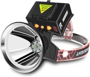 MDybf Strong Light Rechargeable Induction Headlight Outdoor Long-Range Head-Mounted Waterproof Night Fishing Light