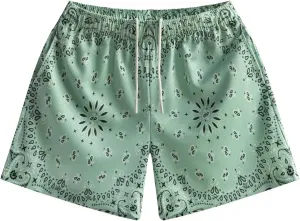MECH-ENG Men's Paisley Shorts Graphic Print Casual Bandana Retro Lightweight Running Boxing Mesh Boho Shorts