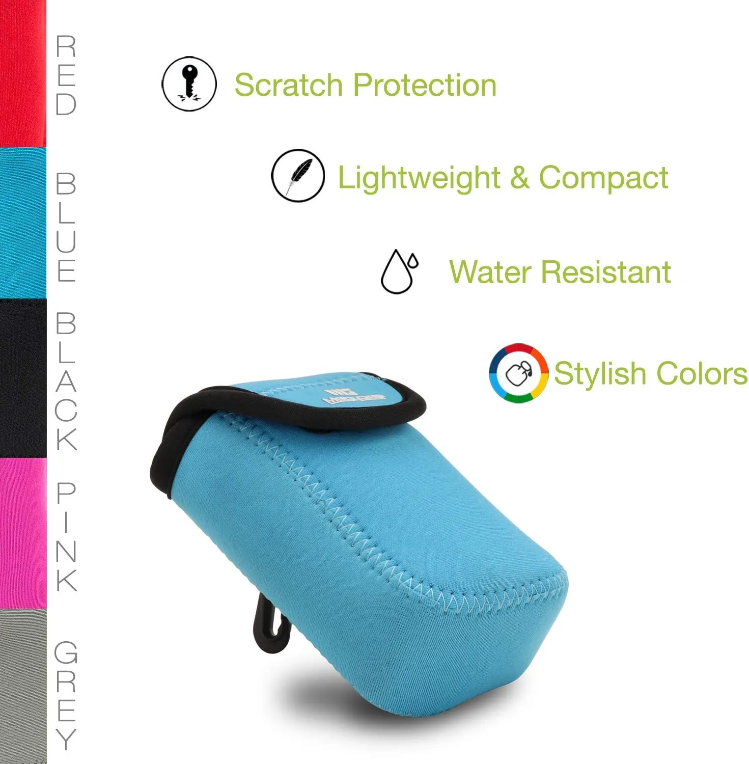 MegaGear MG752 Ultra Light Neoprene Camera Case Compatible With Canon Powershot Sx620 Hs, Elph 180, Elph 190 Is, Elph 360 Hs, Elph 170 Is, Sx610 Hs - Blue