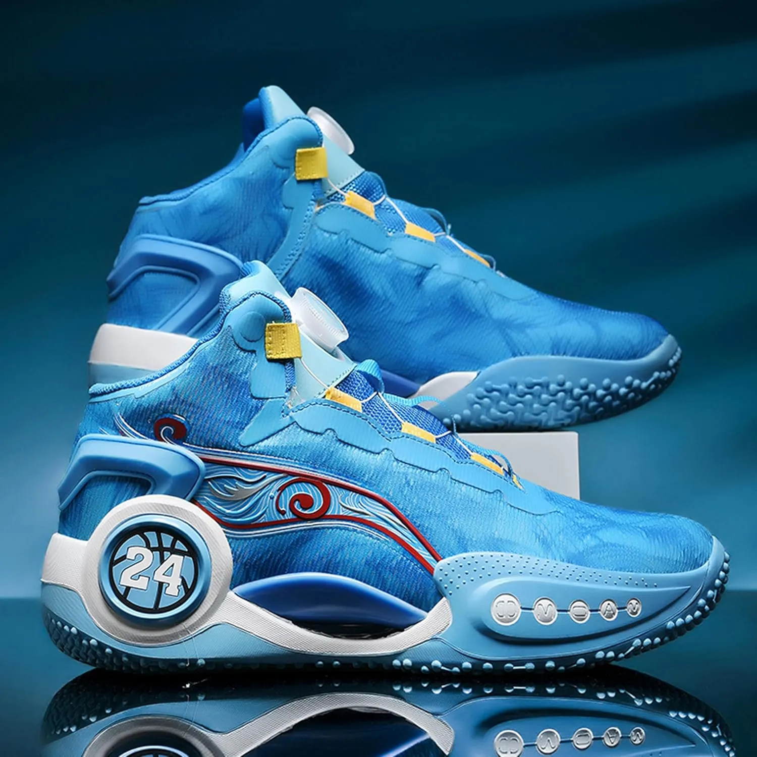 Men's Basketball Shoes Anti-Slip and Wear-Resistant Soles Running Shoes Graffiti Design Fashionable Sports Shoes