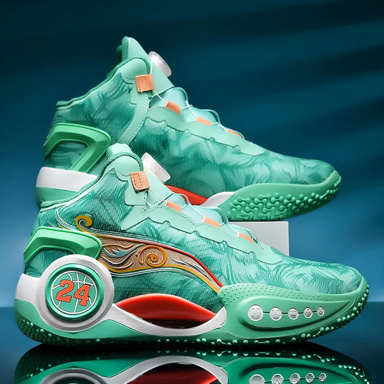 Men's Basketball Shoes Anti-Slip and Wear-Resistant Soles Running Shoes Graffiti Design Fashionable Sports Shoes