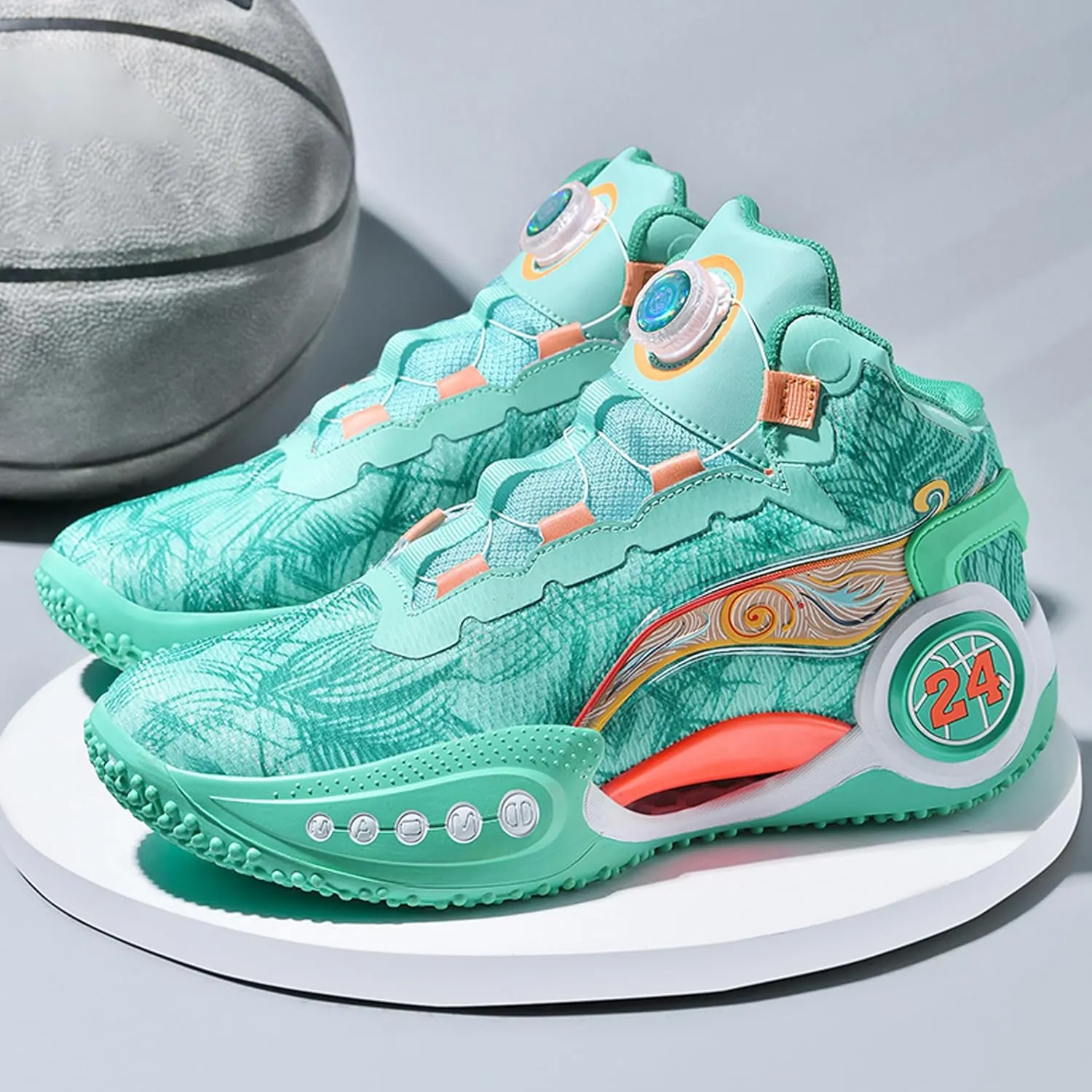 Men's Basketball Shoes Anti-Slip and Wear-Resistant Soles Running Shoes Graffiti Design Fashionable Sports Shoes