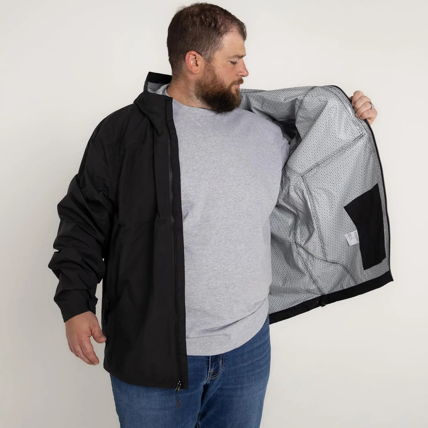 Men’s Big Rugged Rainier Rain Windbreaker Jacket 2XL-7XL