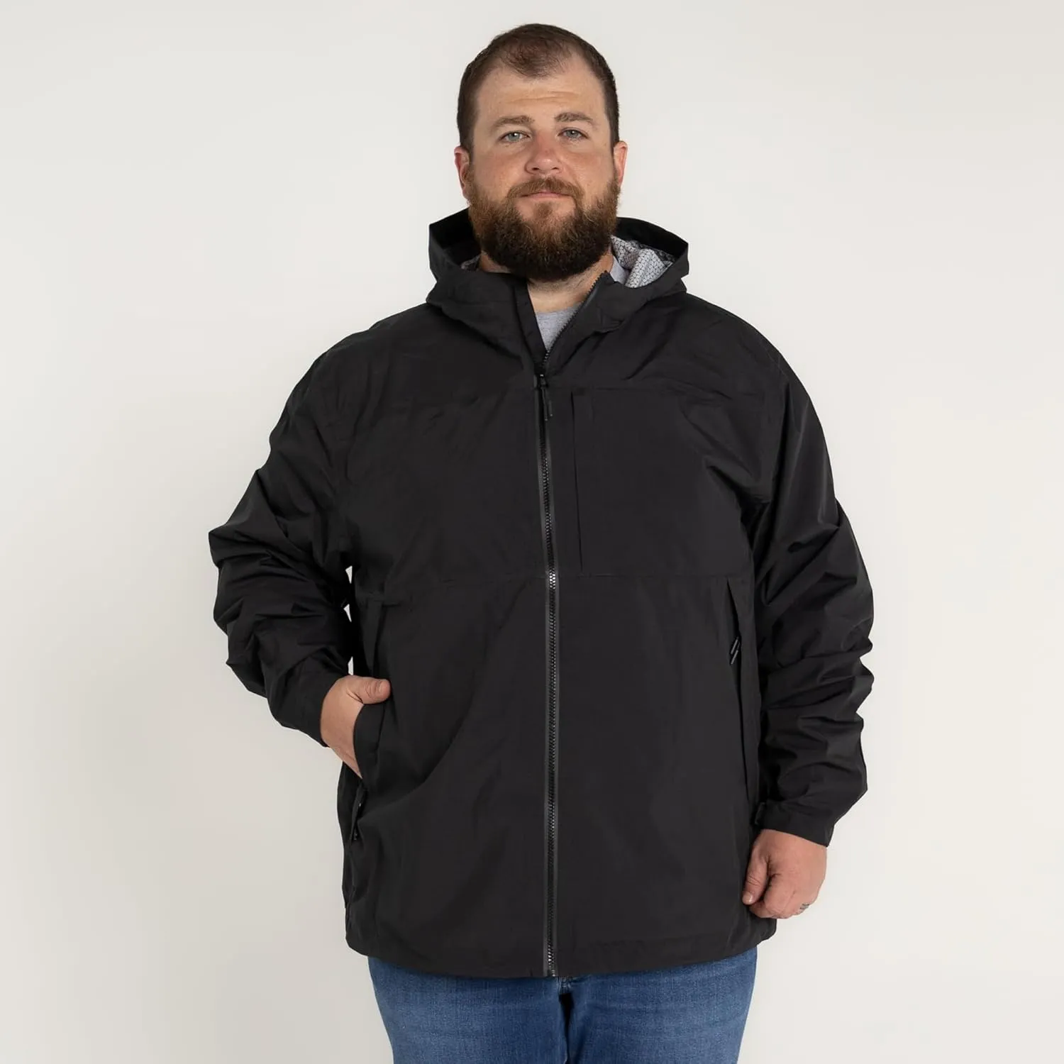 Men’s Big Rugged Rainier Rain Windbreaker Jacket 2XL-7XL