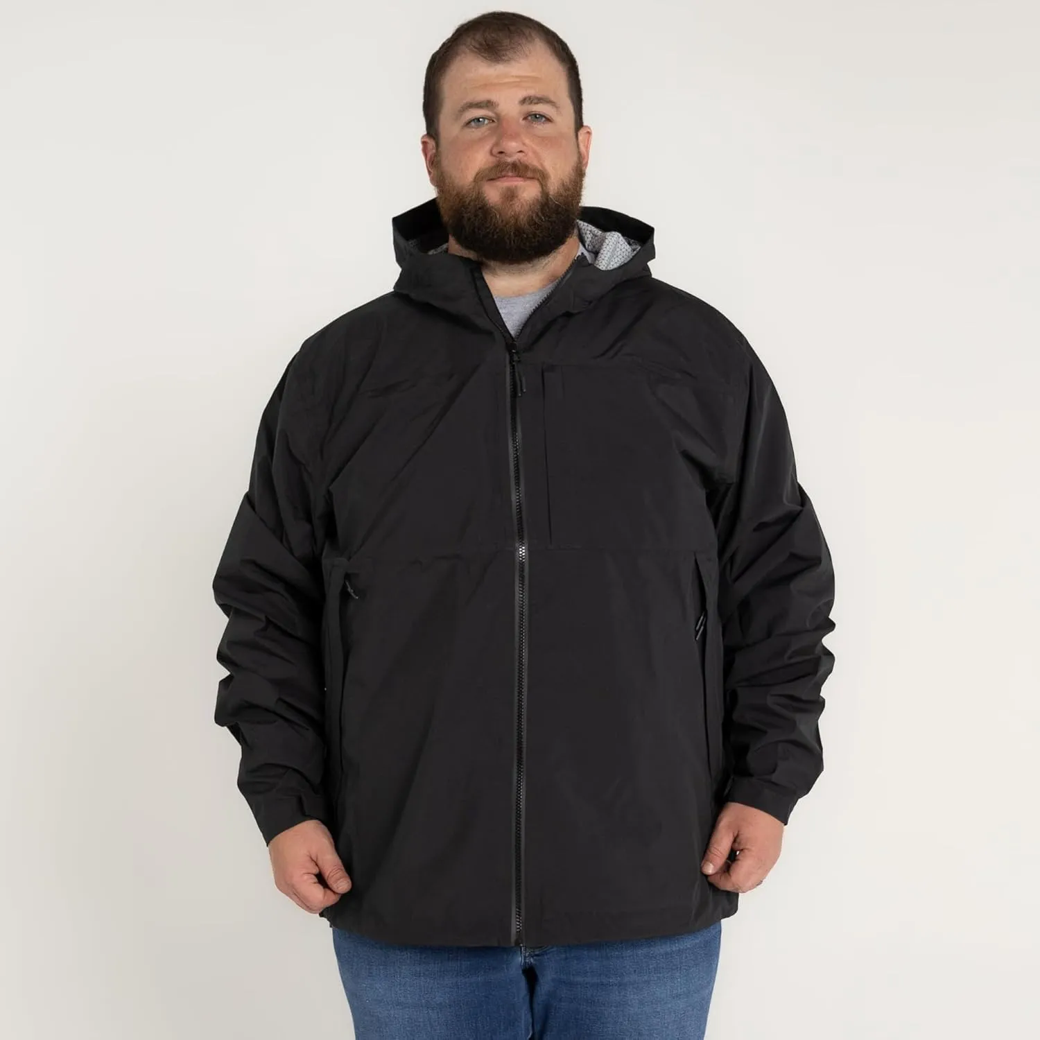 Men’s Big Rugged Rainier Rain Windbreaker Jacket 2XL-7XL