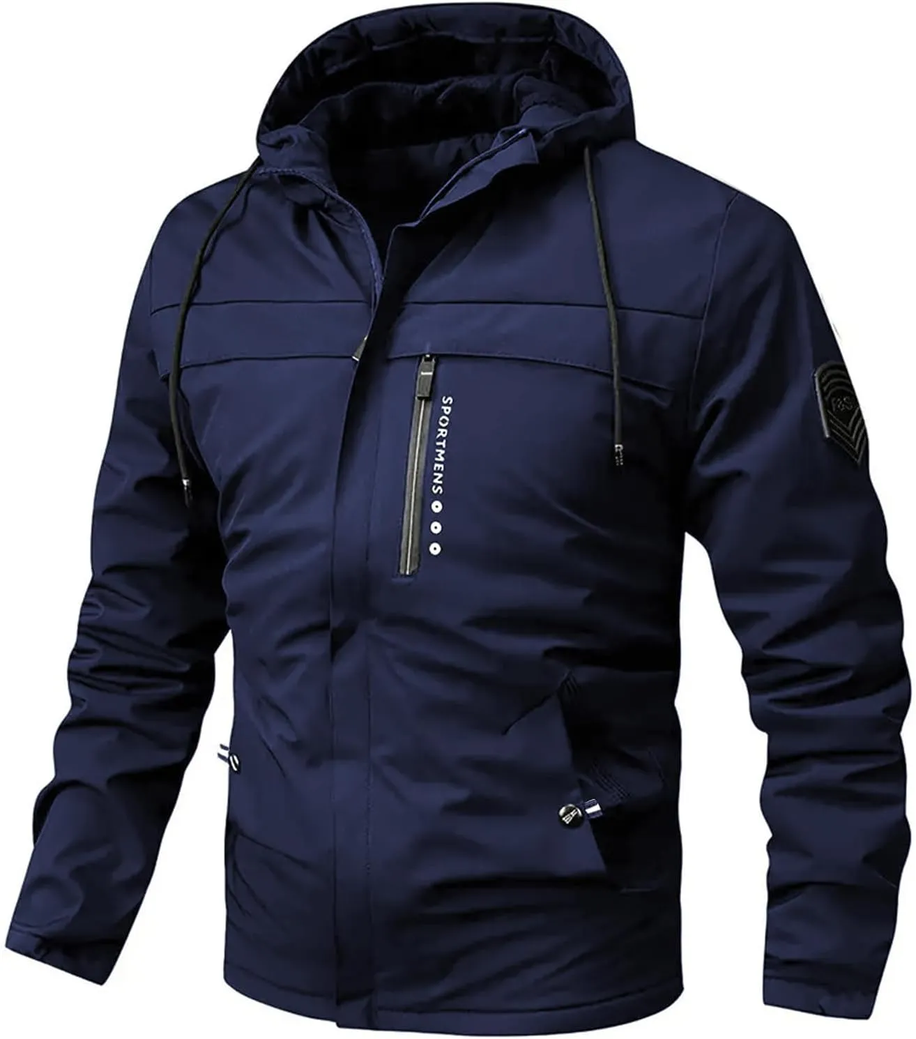 Men's Hiking Windbreaker Rain Coat Lightweight Outdoor Rain Jacket Water Resistant with Hooded