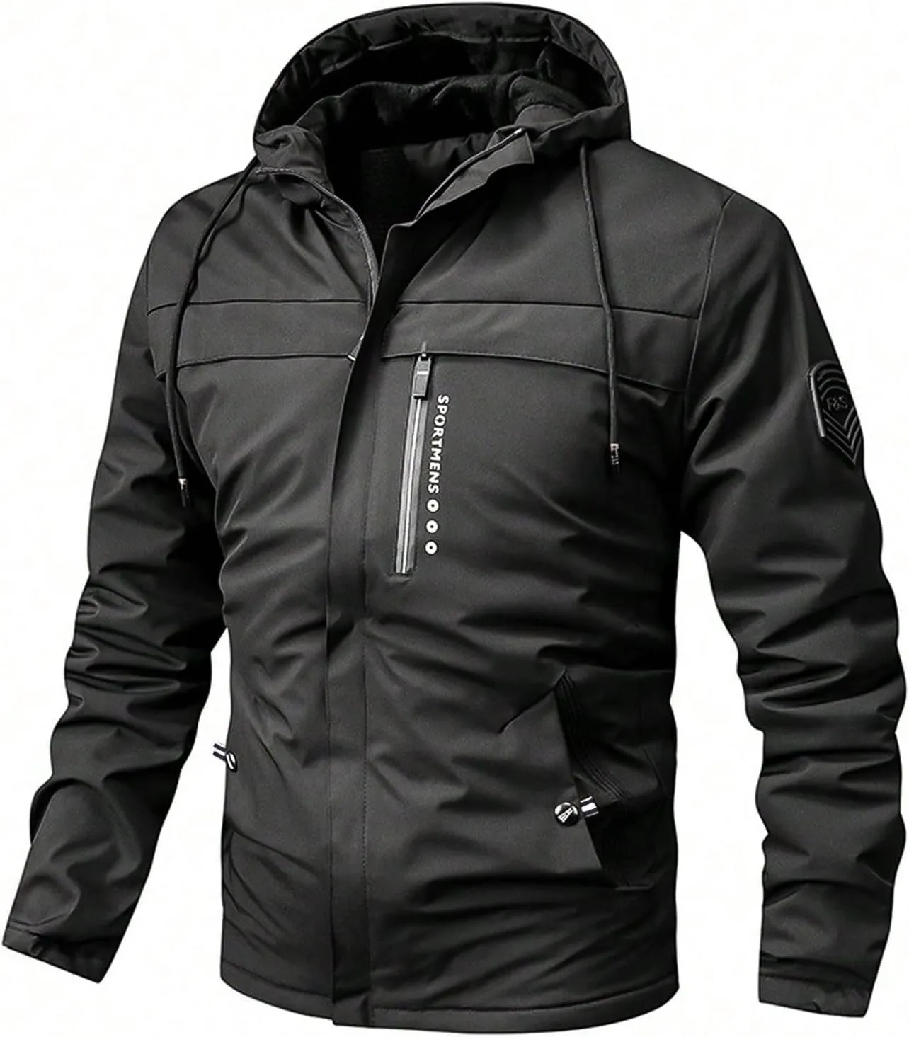 Men's Hiking Windbreaker Rain Coat Lightweight Outdoor Rain Jacket Water Resistant with Hooded