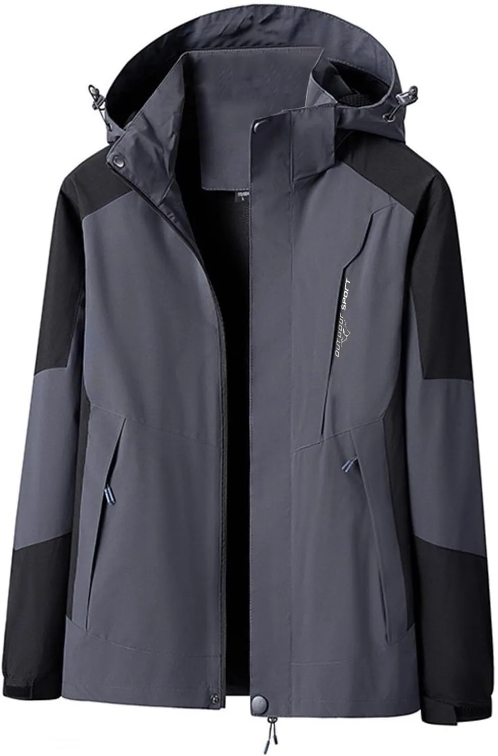 Mens Lightweight Softshell Jacket Hooded Windproof Resistant Rain Jackets Tops Hiking Climbing Windbreaker Golf Coat