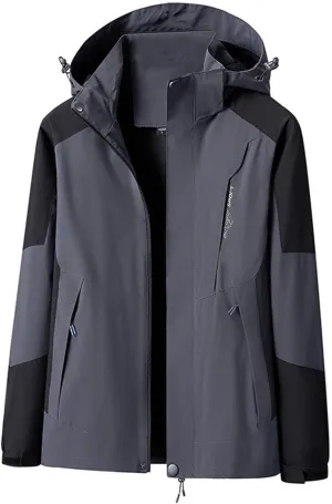 Mens Lightweight Softshell Jacket Hooded Windproof Resistant Rain Jackets Tops Hiking Climbing Windbreaker Golf Coat