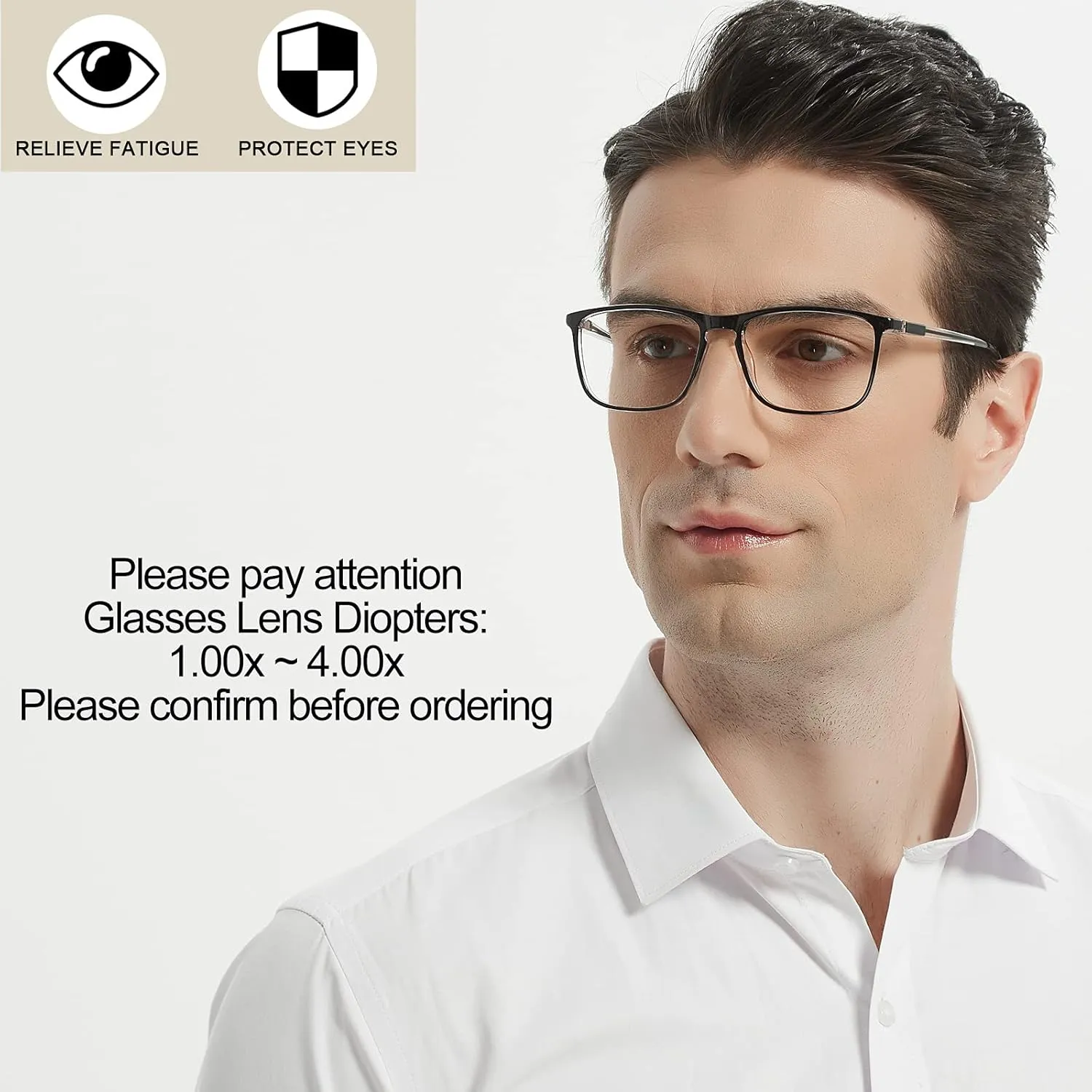 Mens Reading Glasses Stylish Readers Large Lightweight Reader 1.0 1.25 1.5 1.75 2.0 2.25 2.5 2.75 3.0 3.5 4.0