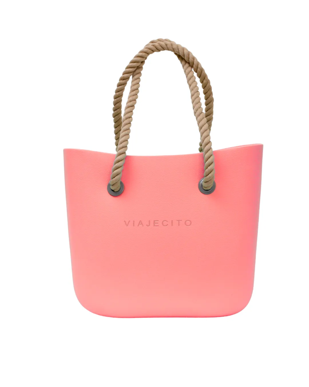 Midi Beach Tote Set - Peach with Natural Lining