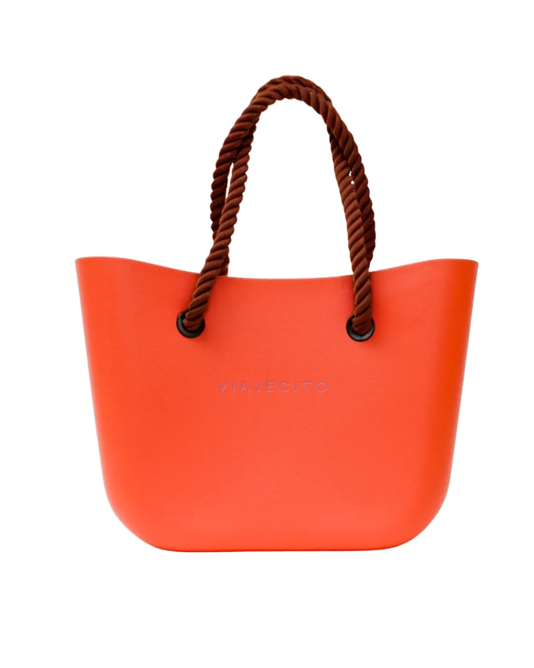 Midi Beach Tote Set - Tangerine with Natural Lining