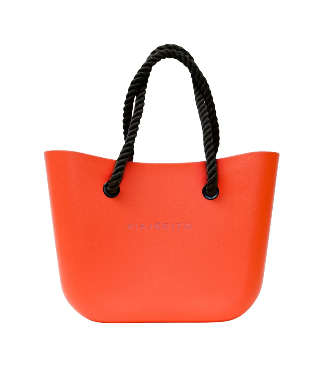 Midi Beach Tote Set - Tangerine with Natural Lining