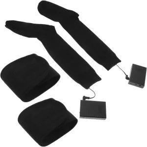Mikikit 1 Pair Heating Socks Heater Boys Socks Heated Socks Insulated Socks for Men Long Socks for Men Hand Warmers Bulk Insole Foot Warmers Winter Camping Down Booties Black Cotton
