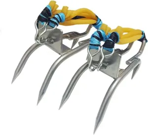 Mikinona 1 Pair Carbon Steel Tree Climbing Tool Set with Elastic Rubber Climb Rack Lightweight Claw Design for Jungle Survival Fruit Camping Random Color Random Color