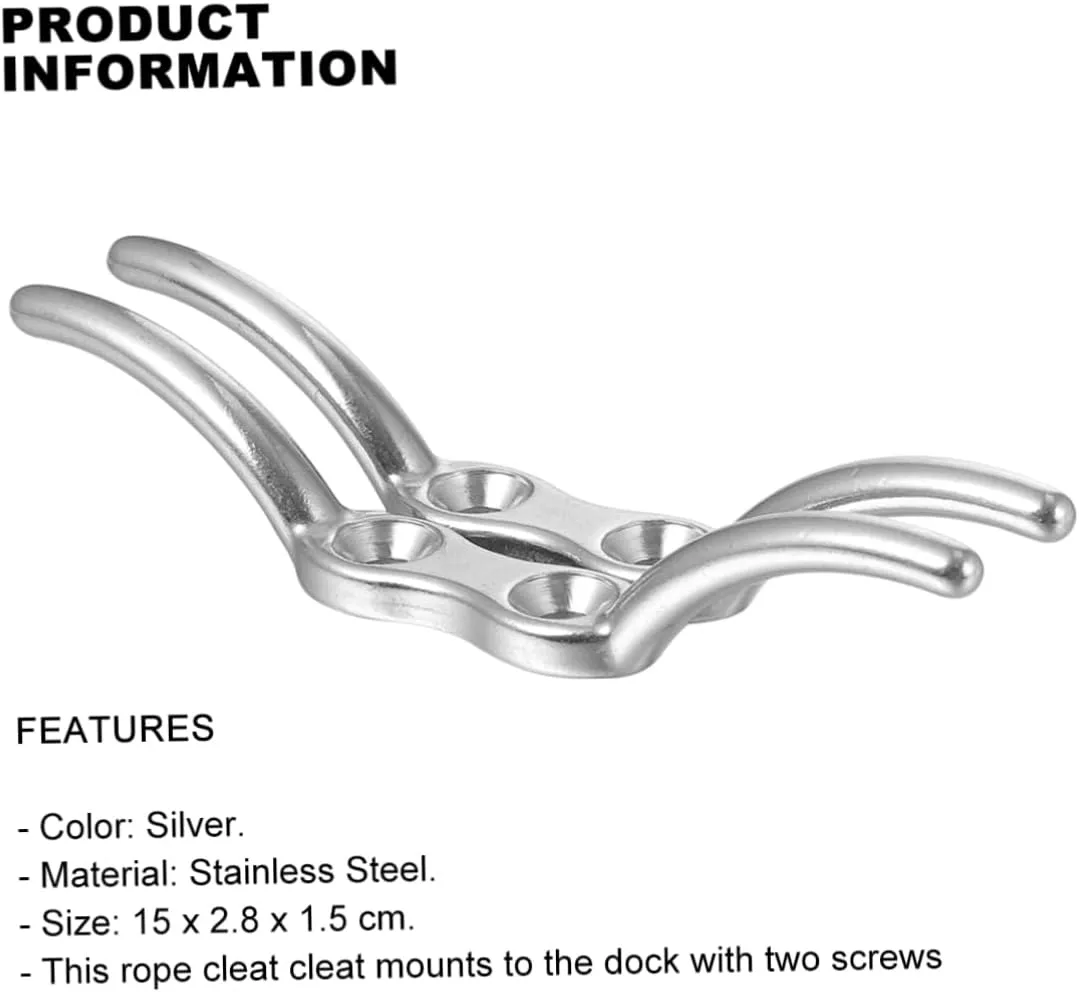 Milisten 2pcs String Marine for Men Ocean Stainless Steel Rope Cleat Stainless Steel Rope Accessories