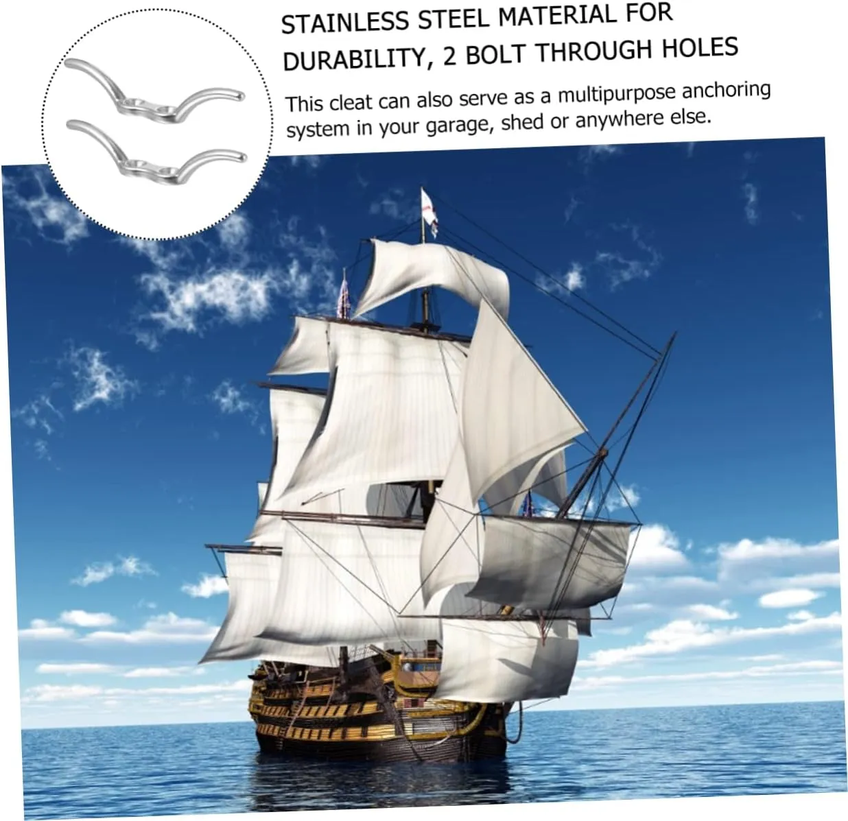 Milisten 2pcs String Marine for Men Ocean Stainless Steel Rope Cleat Stainless Steel Rope Accessories