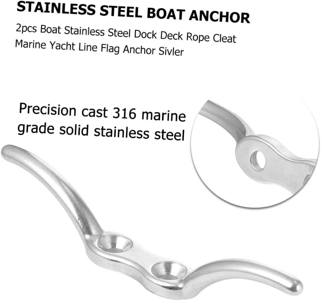 Milisten 2pcs String Marine for Men Ocean Stainless Steel Rope Cleat Stainless Steel Rope Accessories