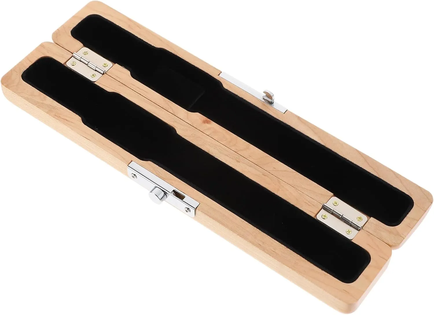 Milisten Flute Head Storage Holder Maple Wood Case Scratch-resistant Easy to Open Lid Ideal for Travel