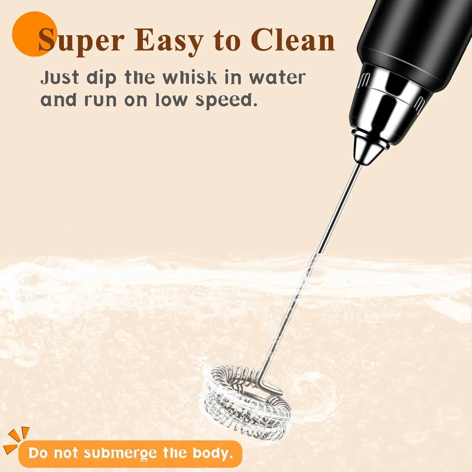 Milk Frother Handheld Rechargeable with Stand, Frother Wand Drink Mixer Electric Whisk for Coffee, Detachable With 3 Stainless Whisks, Hand Mixer for Lattes, Cappuccino, Matcha, Egg, Black
