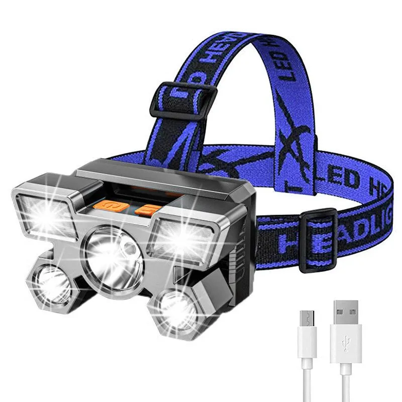 Miners Head Lamp Torch Flashlight LED Rechargeable Super Bright Powerful