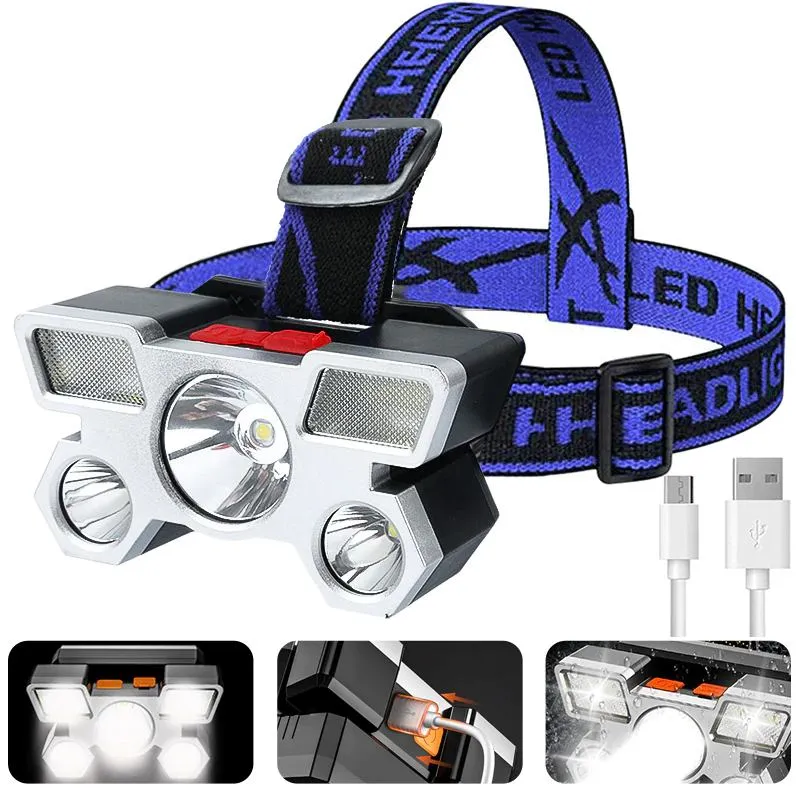 Miners Head Lamp Torch Flashlight LED Rechargeable Super Bright Powerful