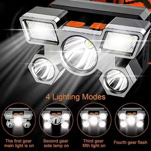 Miners Head Lamp Torch Flashlight LED Rechargeable Super Bright Powerful