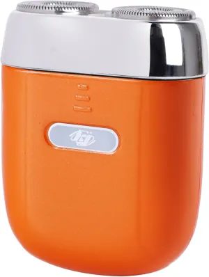 Mini Electric Shaver - USB C Fast Charge Portable Small Shavers for Men, Dual Head Pocket Shaver Washable Travel Electric Razor, Powerful Wet and Dry Mini Razor, Easy One Button Use (Orange)